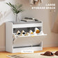 Shoe Storage with Seat, Upholstered Hallway Bench, Shoe Bench with Flip Drawer and Vent for 5 Pairs of Shoes