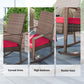 Outdoor PE Rattan Rocking Chair, Garden Glider Rocking Chair, Wicker Patio Chair Set with Armrest and Cushion, Wine Red
