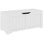 Storage Bench with Lift Top Storage Chest with Safety Hinges for Entryway, Living Room, White