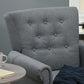 Armchair, Fabric Accent Chair, Modern Living Room Chair with Wood Legs and Rolled Arms for Bedroom, Grey