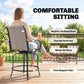 Outdoor Bar Stools Set of 2, 360° Swivel Bar Height Chairs, 26.8" x 29.5" x 48.4", Tan