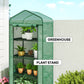 Portable Greenhouse, Outdoor Hot House Plant Flower Greenhouse with 4 Tier Shelves, PE Cover, Green