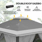 11' x 11' Pop Up Gazebo, Double Roof Foldable Height Adjustable Canopy Tent with Mesh Sidewalls, Carrying Bag, Dark Grey