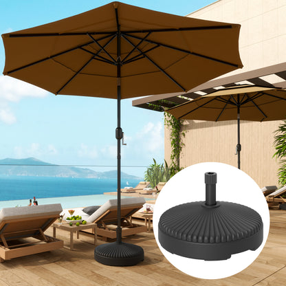 Black Round Plastic Patio Umbrella Base with Sand/Water Fill