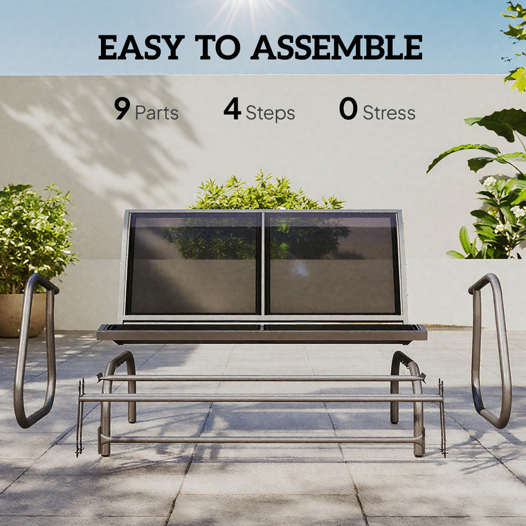 Heavy-Duty Steel Frame Glider Bench with Sling Seat