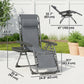 Zero Gravity Chair Set of 2, Folding Reclining Outdoor Lounge Chair with Cup Holder, Headrest, Dark Grey