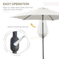 8.5' Cream White Round Aluminum Parasol with Crank Handle
