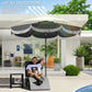 9FT Patio Umbrella Parasol, UPF 30+ Outdoor Market Umbrella with Crank, 8 Ribs, Push Button Tilt, Vented Patio Table Umbrella for Deck Backyard Lawn, Charcoal Grey