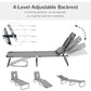 Adjustable Outdoor Lounge Chair, Garden Folding Chaise Lounge with Face Hole Reclining Tanning Chair Seat, Folding Camping Beach Lounging Bed w/ Support Pillow, Grey