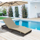 Wicker Patio Lounger, Outdoor Recliners Lounge Chair w/ 5-Level Adjustable Backrest, Cushion for Outdoor, Khaki