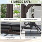 Convertible Patio Swing Bed with Canopy and Cushions, 3 Seater Porch Swing for Outdoor, Backyard, Garden, Black