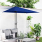 8ft Half Round Umbrella Outdoor Balcony Parasol Patio Garden Outdoor Window Sun Shade w/ 5 Ribs