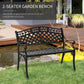 Outdoor Garden Bench, 40" Patio Bench with Aluminum Frame and Armrests, 2-Person Patio Loveseat with Floral Pattern for Park, Porch, Yard, Lawn, 485 LBS Capacity