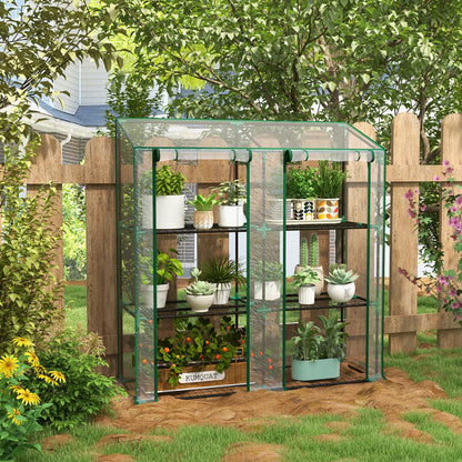 56.3" x 59.4" Portable Mini Greenhouse with 3-Tier Shelves
