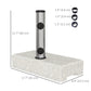 55 lbs Half Granite Parasol Base, Outdoor Umbrella Stand Weight for 1.3", 1.5", 1.9" Umbrella Poles, Grey