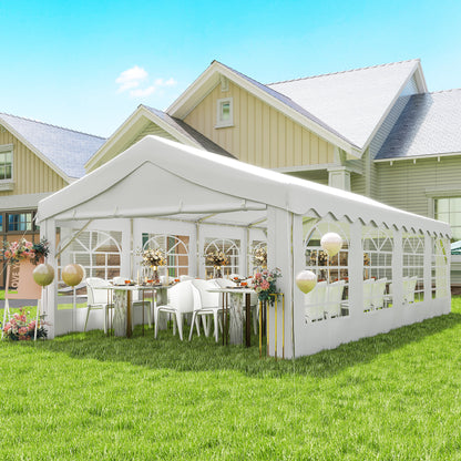 13' x 26' White Heavy Duty Party Tent Carport with Sidewalls