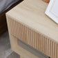 Set of 2 Bedroom Nightstands, Side Table with Storage Shelf and Drawer for Living Room, Bedroom, Natural Wood