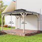 12' x 14' Light Walnut Hardtop Gazebo with Steel Roof