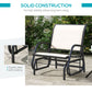 Patio Glider Outdoor Glider Chair with Breathable Mesh Seat & Backrest, Armrests and Metal Frame, Cream White