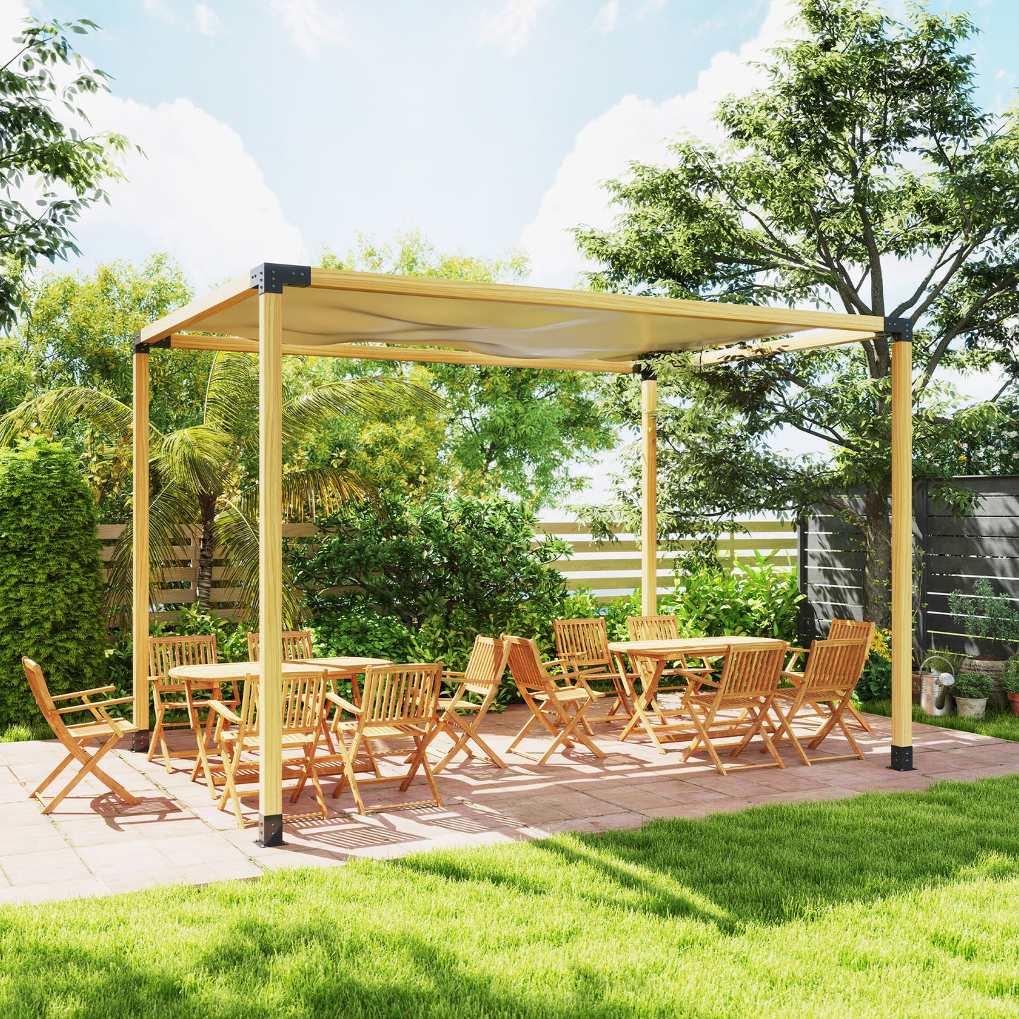 8PCS Pergola Kit, Pergola Brackets with 3-Way & 4-Way Corner Brackets for 4"x4" (Actual 3.6"x3.6") Lumber