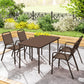 Stackable Outdoor Dining Chairs Set of 4, for Patio, Balcony, Deck, Garden, Dark Brown
