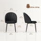 Modern Dining Chairs Set of 4, Upholstered Dining Room Chairs with Metal Legs, Shell Backrest, Padded Seat, Black