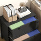 2 Drawer File Cabinet, Lockable Filing Cabinet with Adjustable Hanging Bar for Letter, A4 and Legal Size, Black