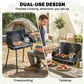2-in-1 Camping Stove & Gas Griddle Combo, 20,000 BTU Portable Propane Grill with Detachable Legs, Wind Guards, Black