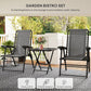 3 Pieces Patio Bistro Set, Outdoor Folding Table and Chairs Set, Metal Patio Furniture Set with Cup Holders