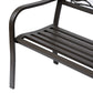 50" Garden Bench Outdoor Loveseat with Vintage Bird Pattern Cast Metal