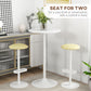 High Top Bar Table, Modern Round Dining Table with Painted Top and Steel Base, Bistro Table for 2 People, White