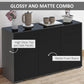 Kitchen Sideboard Storage Cabinet, Modern Coffee Bar with Push-Open Design and 2 Drawers for Living Room, Black