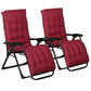Folding Garden Chairs Set of 2, Reclining Zero Gravity Chair, Sun Lounger with Cushion and Headrest, Khaki