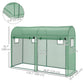 Outdoor Garden Greenhouse, Steel Greenhouse tent with 2 Doors and 4 Windows for Backyard, Patio, 9.8'x3.3'x6.6', Green