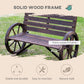 42" Wood Wagon Wheel Bench Garden Loveseat Rustic Seat Relaxing Lounge Chair Outdoor Decorative Seat Park Decor, Brown