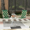 Set of 2 Folding Patio Chairs, Portable Chair Set with Armrests for Camping, Garden, Pool, Beach, Backyard, Green