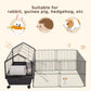 Guinea Pig Cage with Foldable Detachable Playpen, Rolling Rabbit Chinchilla Hedgehog Bunny Cage Small Animal Habitat with Water Bottle, Hay Feeder