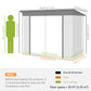 9' x 4' Galvanized Steel Garden Storage Shed with Lockable Doors, Gloves and 2 Air Vents for Backyard, Patio, Lawn