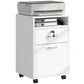 24" Vertical Filing Cabinet with Lockable Drawer, Mobile File Cabinet with 2 Keys, Wheels for Home Office, White