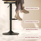 Wood Barstools Set of 2, Swivel Bar Stools with Adjustable Height for Kitchen Counter, Natural Wood and Black
