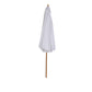 10' x 8' Bamboo Wooden Round Market Patio Sun Umbrella, Garden Parasol, Outdoor Sunshade Canopy, White