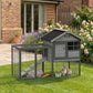 Rabbit Hutch Outdoor, 48"L Large Wooden Bunny Cage with Run, Grey
