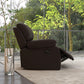 Reclining Loveseat Sofa with Pullback Control Footrest, Leather Manual Recliner for Living Room, Easy Cleaning & Assembly, Brown
