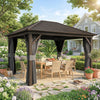 10' x 12' Dark Grey Hardtop Gazebo with Aluminum Frame