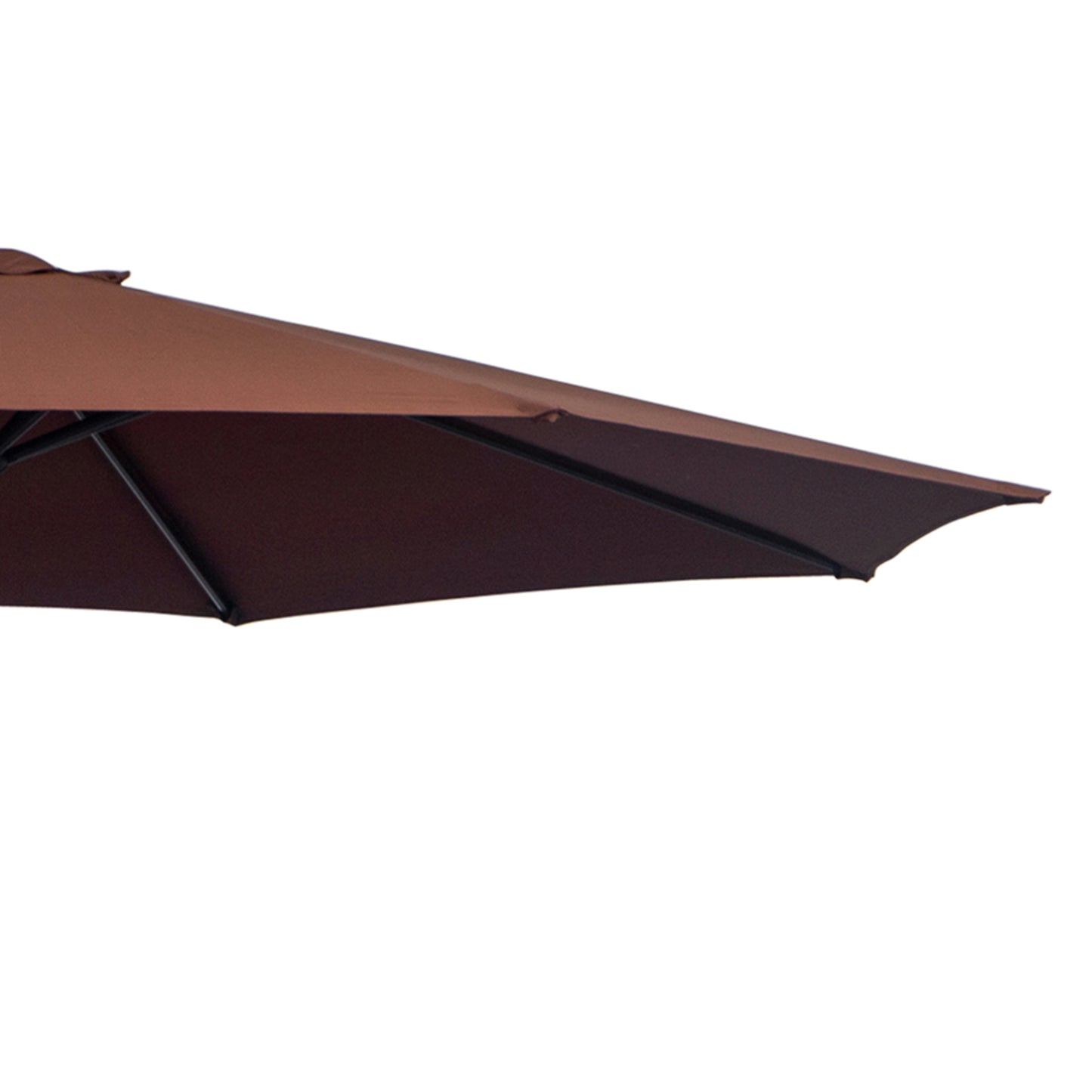 10' Deluxe Patio Umbrella, Outdoor Market Parasol, Banana Hanging Offset Sunshade with Crank, Cross Base, Coffee