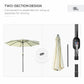 10' x 8' Round Market Umbrella, Patio Umbrella with Crank Handle and Tilt, Outdoor Parasol for Garden, Beige