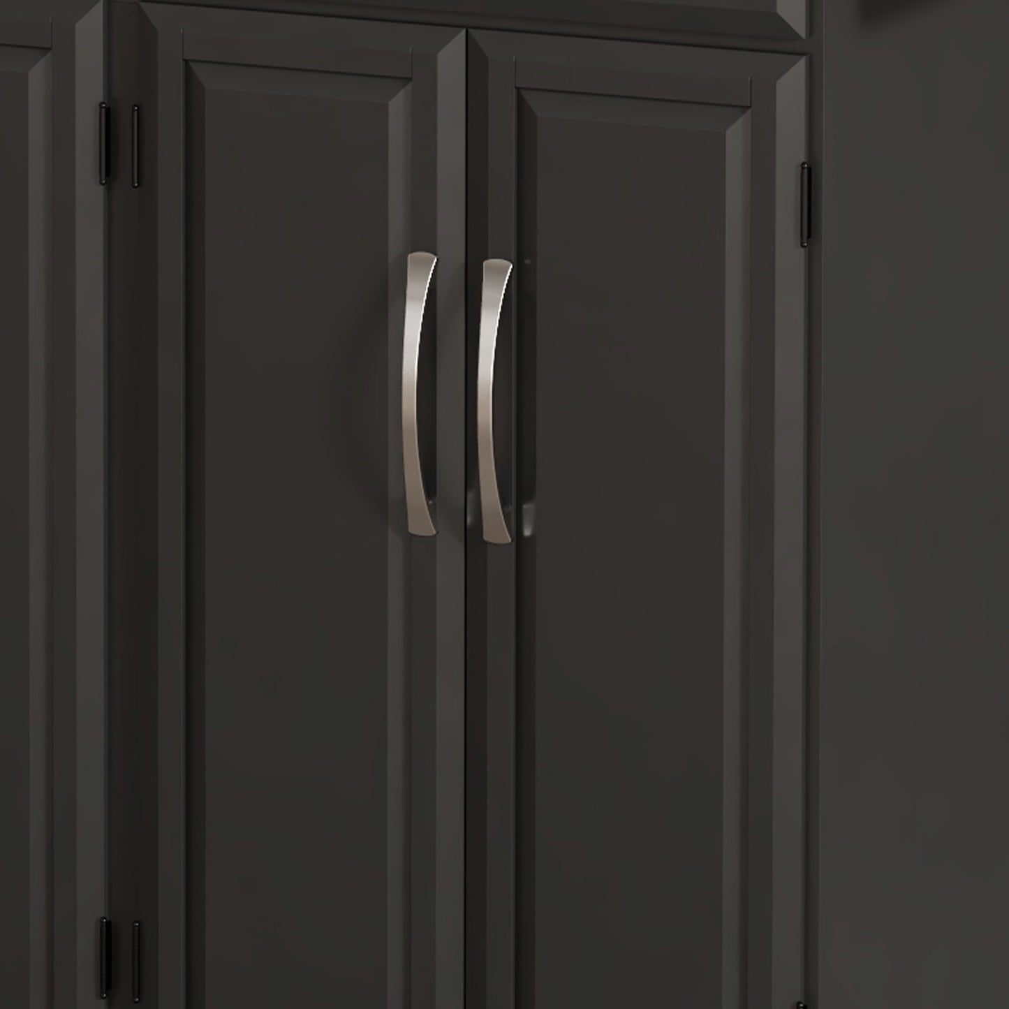 Kitchen Island on Wheels with Rubberwood Top, Rolling Kitchen Cart with 2 Drawers, 4 Doors and Adjustable Shelves