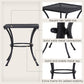 Square Outdoor Side Table, Metal Outdoor Patio Table, Garden Coffee Side Bistro Tables with Mesh Grid Top for Balcony, Porch, Backyard, 17.7" x 17.7" x 19.7", Black