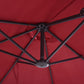 15ft Double-sided Patio Umbrella with Twin Canopy, Extra Large Outdoor Parasol with Crank for Pool, Deck, Market, Wine Red