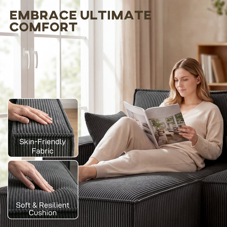 Modular U-Shaped Sectional with Double Chaise